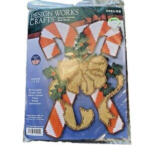 Design Works Crafts Plastic Canvas Wall Decor Kit Christmas Candy Canes